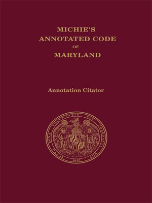 cover image of Maryland Code Citator